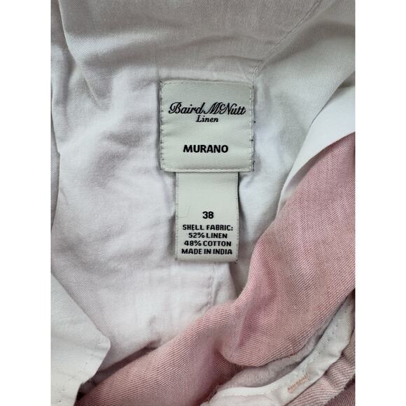 Baird McNutt Murano Linen Shorts Mens Size 38 Light Pink Beach College Preppy - Picture 9 of 12